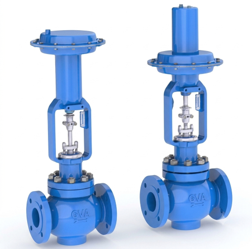 Global Valve Automation - Automation - Globe type control valve 2 Way and 3 Way